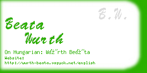 beata wurth business card